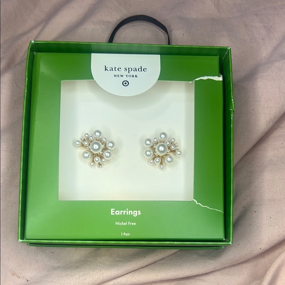 NWT Kate Spade Pearl and Gold Earrings